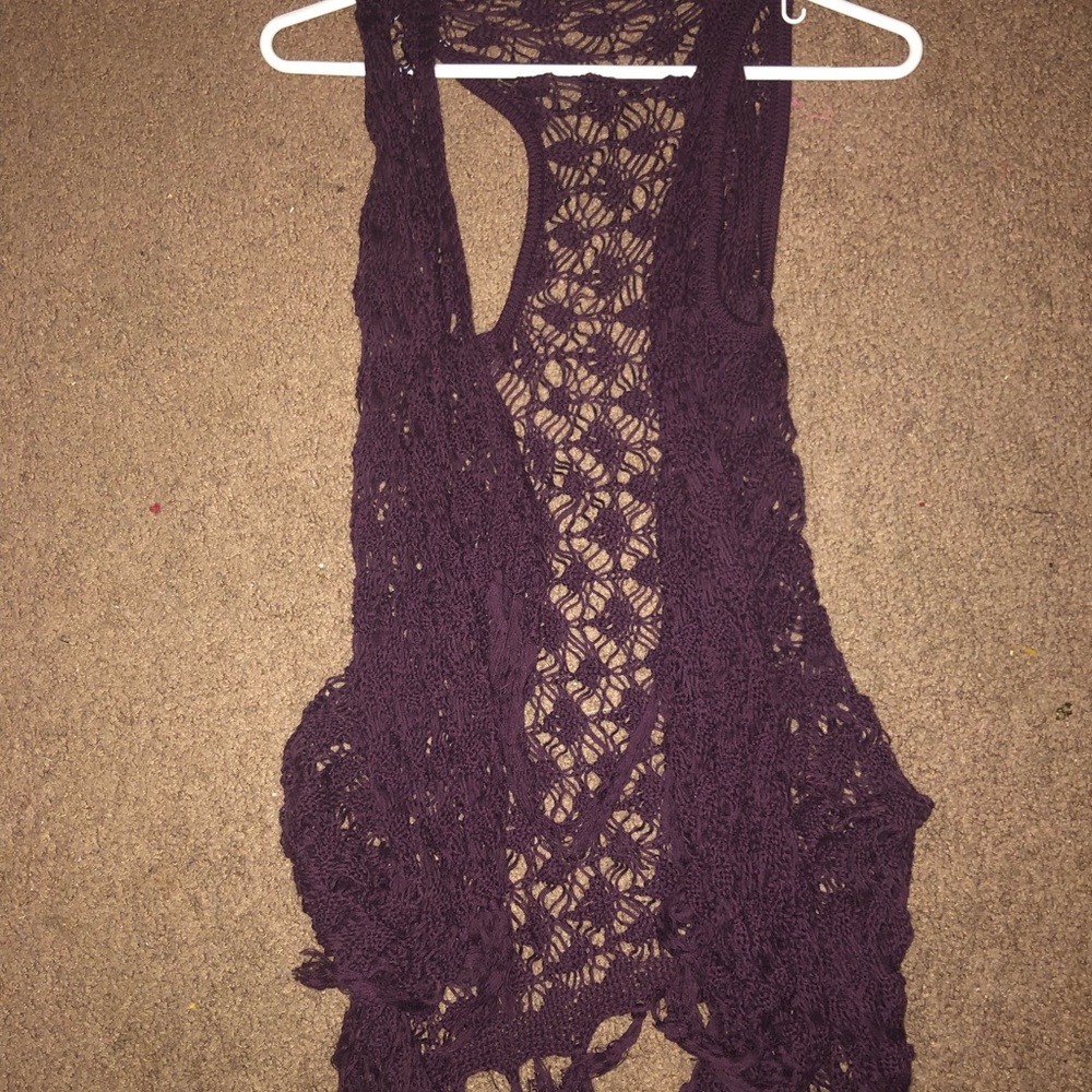 Purple cardigan